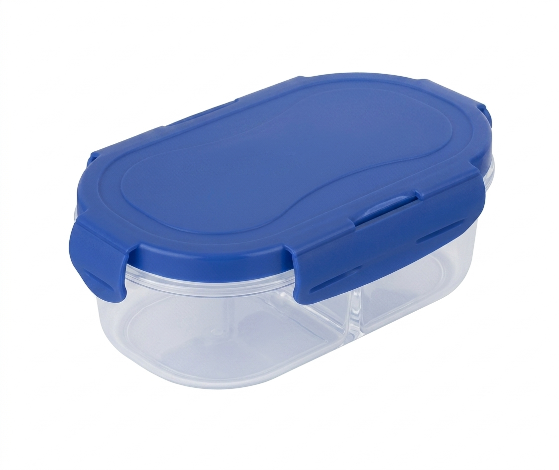 2 Comp - Oval Container w. Locking Lid