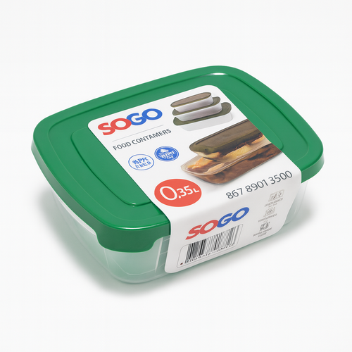 3pk Rectangle Storage Container (20oz / 600ml ea)