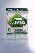 36ct Plastic Spoons (Heavy Duty) - White
