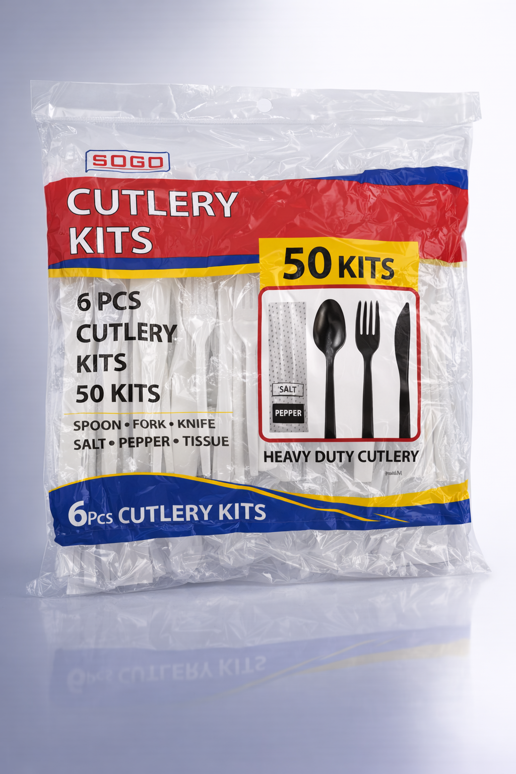 50ct - 6pk Cutlery Kit (PP) - White