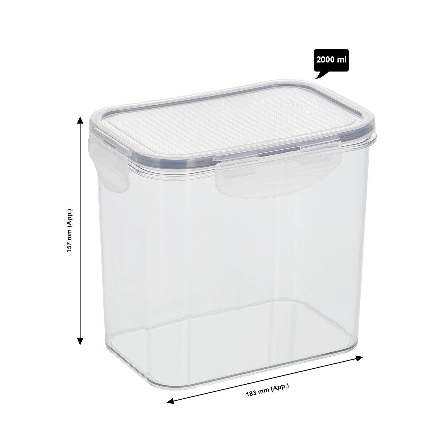 68oz / 2000ml Rectangle Click Container